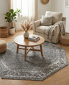Riviera Elegance Collection Area Rug - Antibes (Dark Gray) Octagon Dark Gray  lifestyle 88
