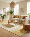 Mediterranean Lattice Collection Area Rug -  Casablanca (Ivory and Yellow) Rectangle Ivory and Yellow  lifestyle 3