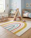Wonder Tykes Collection Area Rug -  Illusion Square Ivory  lifestyle 54
