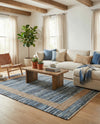 Osian Looms Collection Area Rug - Durham Rectangle Navy Blue  lifestyle 16