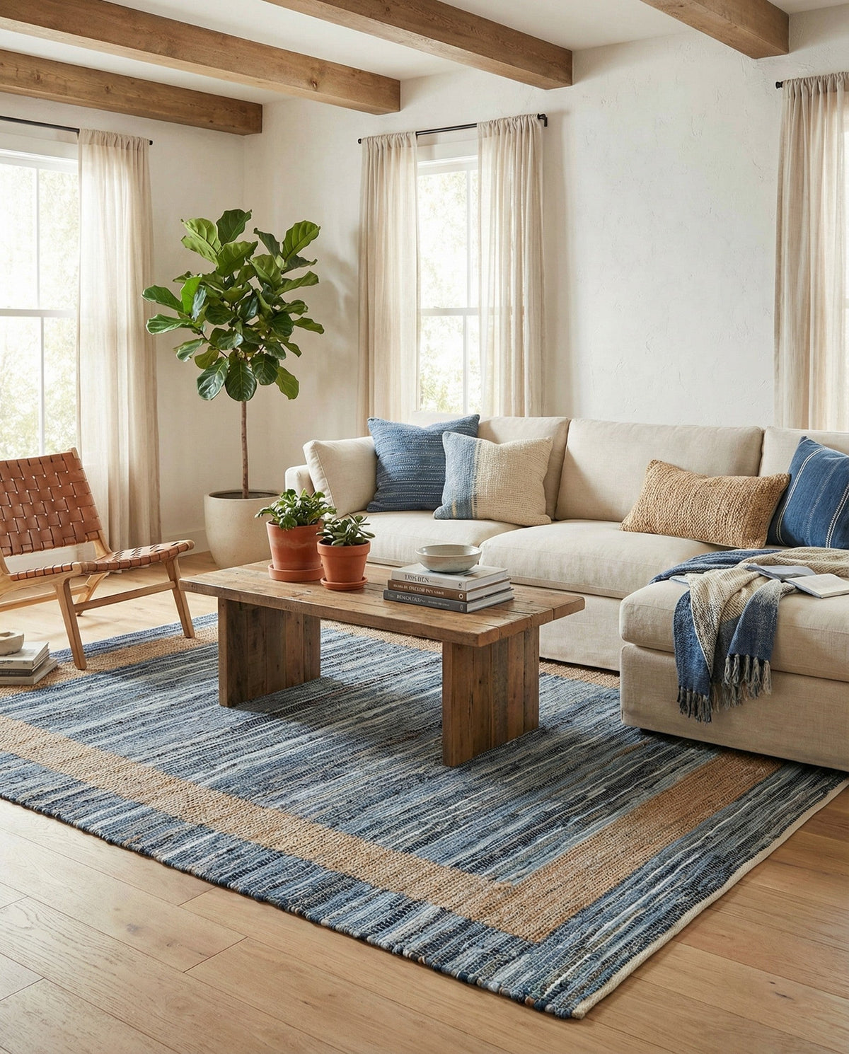 Osian Looms Collection Area Rug - Durham Rectangle Navy Blue  lifestyle 16