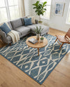Coastal Terrace Collection Area Rug -  Tidepool Square Blue  lifestyle 65