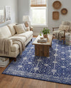 Heritage Elegance Collection Area Rug -  Chatsworth Rectangle Navy Blue  lifestyle 23