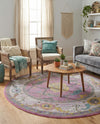 Arcadia Rugs Collection Area Rug - Eden (Pink) Round Pink  lifestyle 53