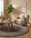 Soho Elegance Collection Area Rug -  Mercer (Brown) Round Brown  lifestyle 49