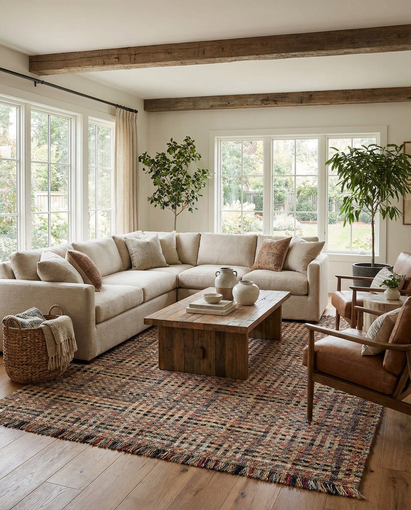 Savannah Jute Collection Area Rug - Malibu Rectangle Multi  lifestyle 7