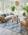 Seaside Blooms Collection Area Rug - Verdure (Blue) Square Blue  lifestyle 28