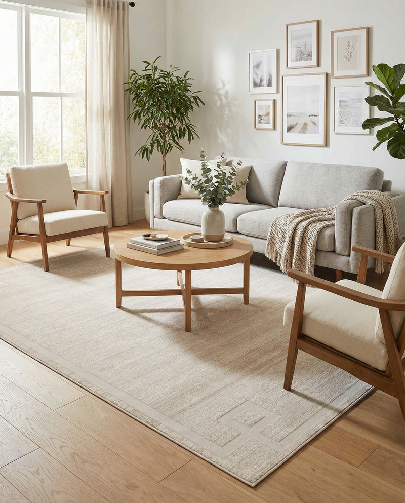 Metro Heights Collection Area Rug -  Bronx Rectangle Beige  lifestyle 56