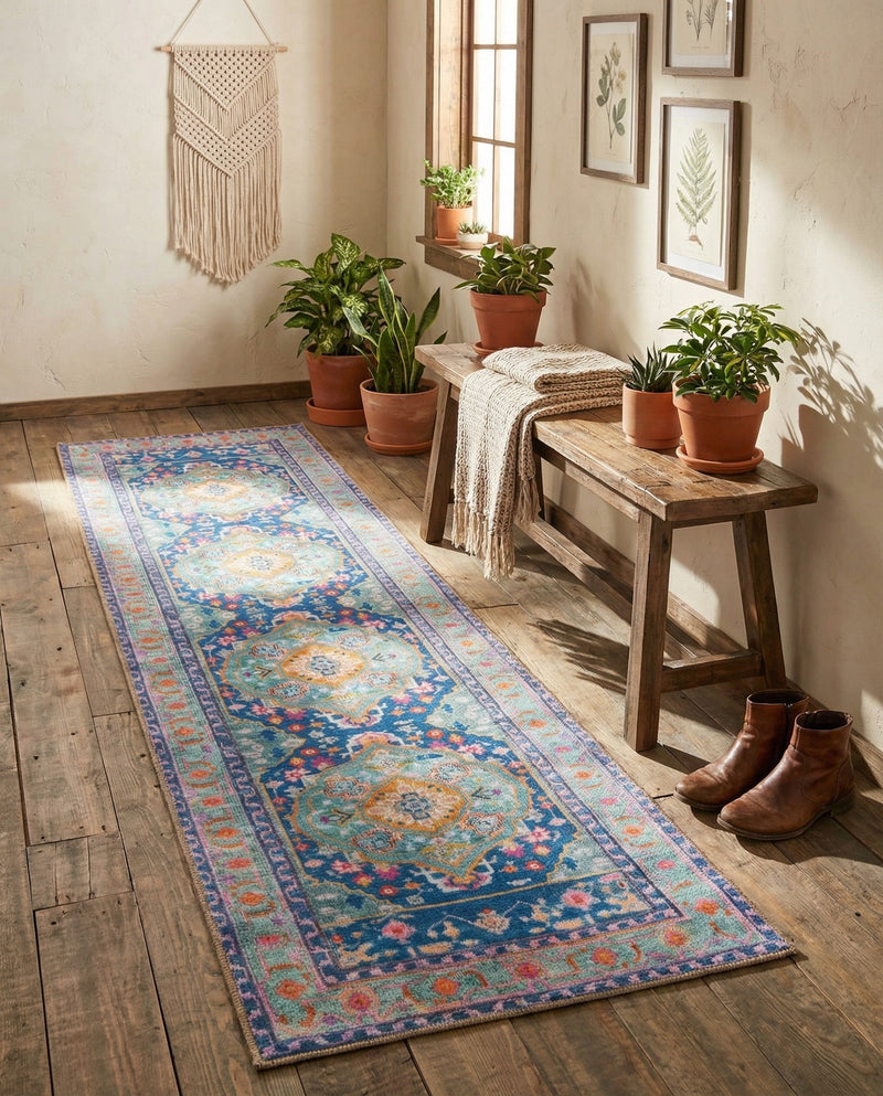 Heritage Elegance Collection Area Rug -  Taj Runner Blue  lifestyle 50
