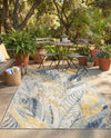 Seaside Blooms Collection Area Rug -  Blossom Rectangle Gray Ivory Yellow  lifestyle 20
