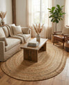Woven Seaside Jute Collection Area Rug - Varadero Oval Natural  lifestyle 10
