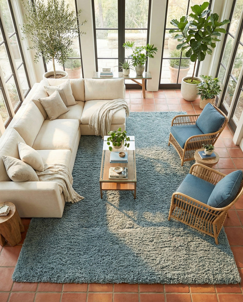 Eternal Plush Oasis Collection Area Rug -  Tranquility (Slate Blue) Rectangle Slate Blue  lifestyle 16
