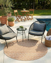 Garden Lattice Charm Collection Area Rug -  Pergola (Beige) Round Beige  lifestyle 44