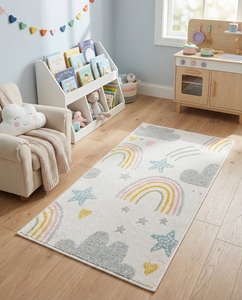 Wonder Tykes Collection Area Rug -  Pixel Runner Ivory  lifestyle 77