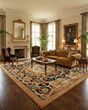 Patio Heritage Collection Area Rug - Veranda Rectangle Black Gold Brown  lifestyle 33