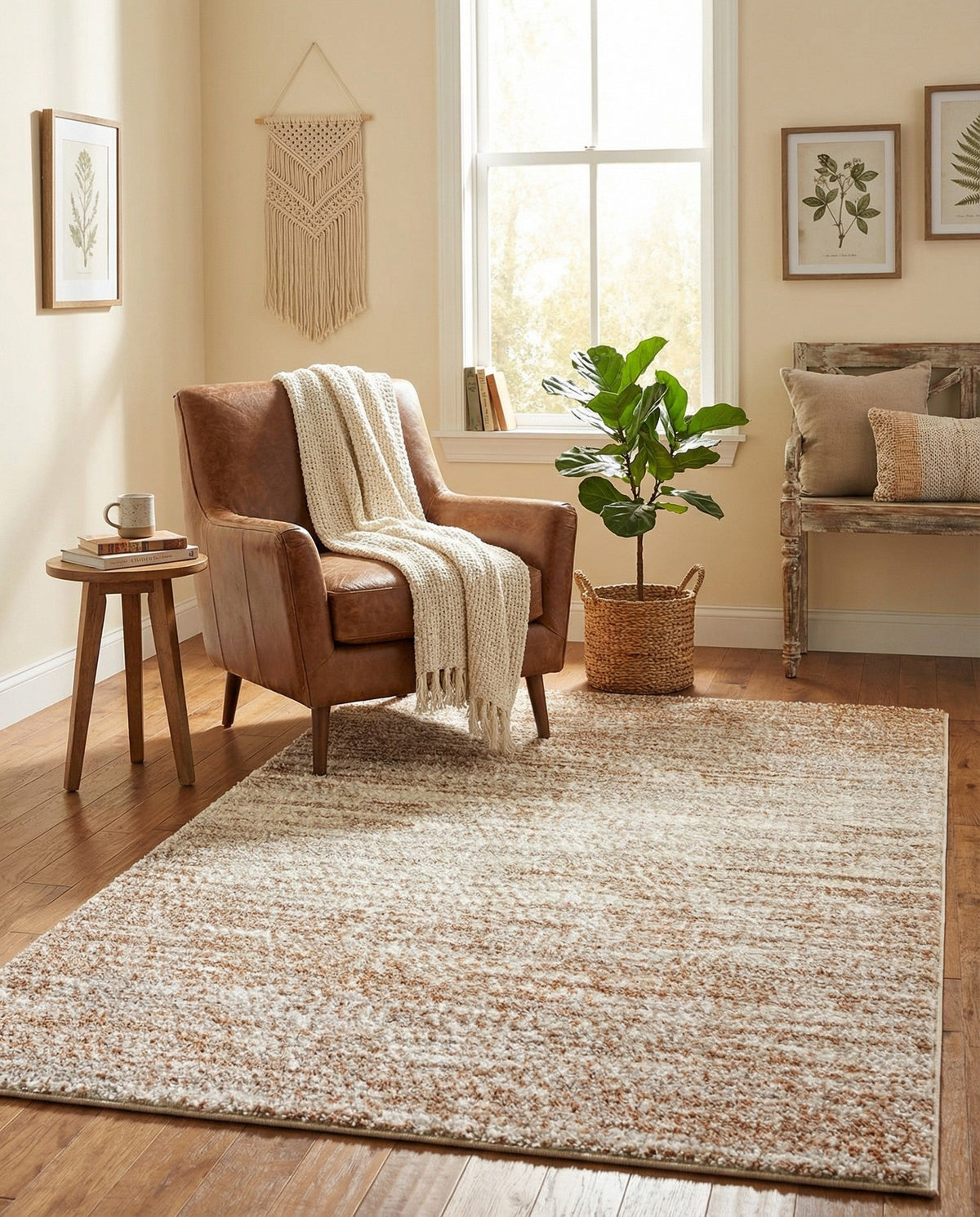 Sienna Collection Area Rug -  Verona Rectangle Smokey Taupe  lifestyle 48