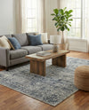 Coastal Manor Collection Area Rug -  Marina Rectangle Blue Gray  lifestyle 14