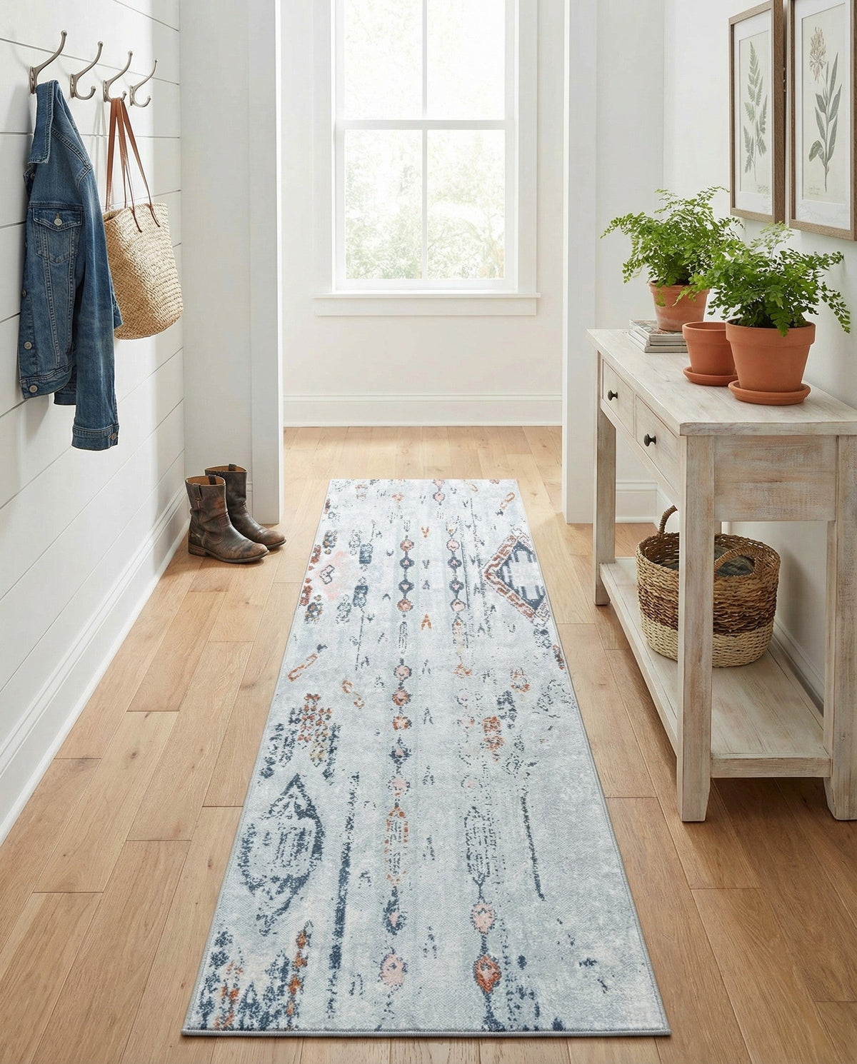 Aegean Elegance Washables Collection Area Rug -  Zakynthos Runner Ivory Gray  lifestyle 79