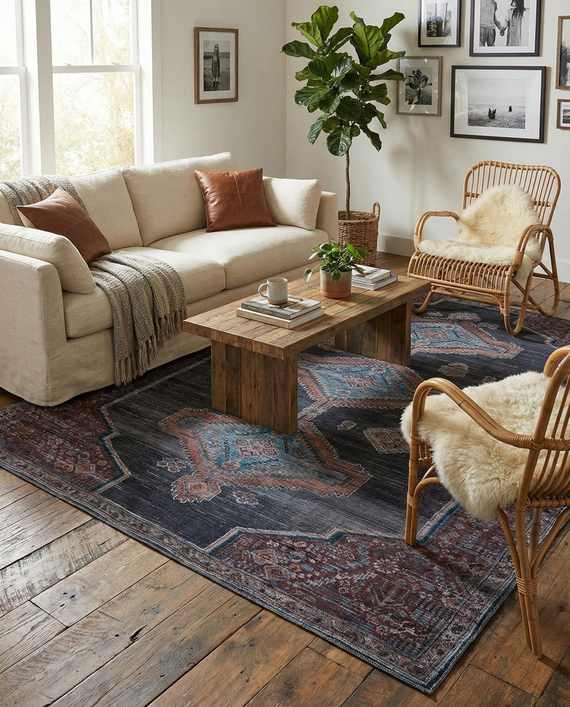 Rovaniemi Collection Area Rug - Lapland Rectangle Charcoal and Gray  lifestyle 8