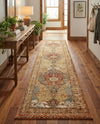 Patio Heritage Collection Area Rug -  Pergola Runner Blue and Light Brown  lifestyle 70