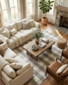 Sustainable Grid Indoor-Outdoor Oasis Collection Area Rug - Savannah Rectangle Gray  lifestyle 56