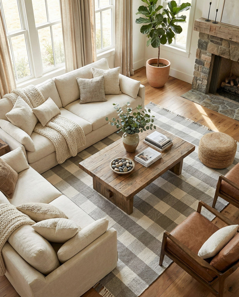Sustainable Grid Indoor-Outdoor Oasis Collection Area Rug - Savannah Rectangle Gray  lifestyle 56