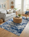 Meadow Breeze Collection Area Rug -  Bluebell Rectangle Navy Blue  lifestyle 30