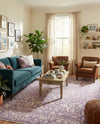 Rustic Charm Revival Collection Area Rug - Farmstead Rectangle Purple  lifestyle 17