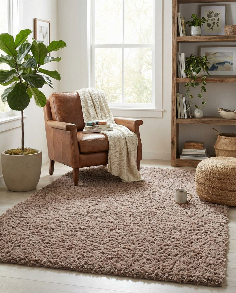 Eternal Plush Oasis Collection Area Rug -  Tranquility (Khaki) Rectangle Khaki  lifestyle 14