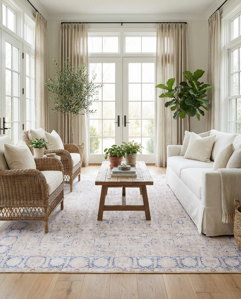 Heritage Elegance Collection Area Rug -  Nijo Square Beige  lifestyle 32