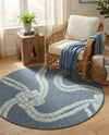 Seaside Haven Rugs Collection Area Rug -  Boardwalk Round Navy Blue  lifestyle 30