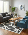 Monochrome Collection Area Rug -  Onyx Rectangle Gray  lifestyle 18