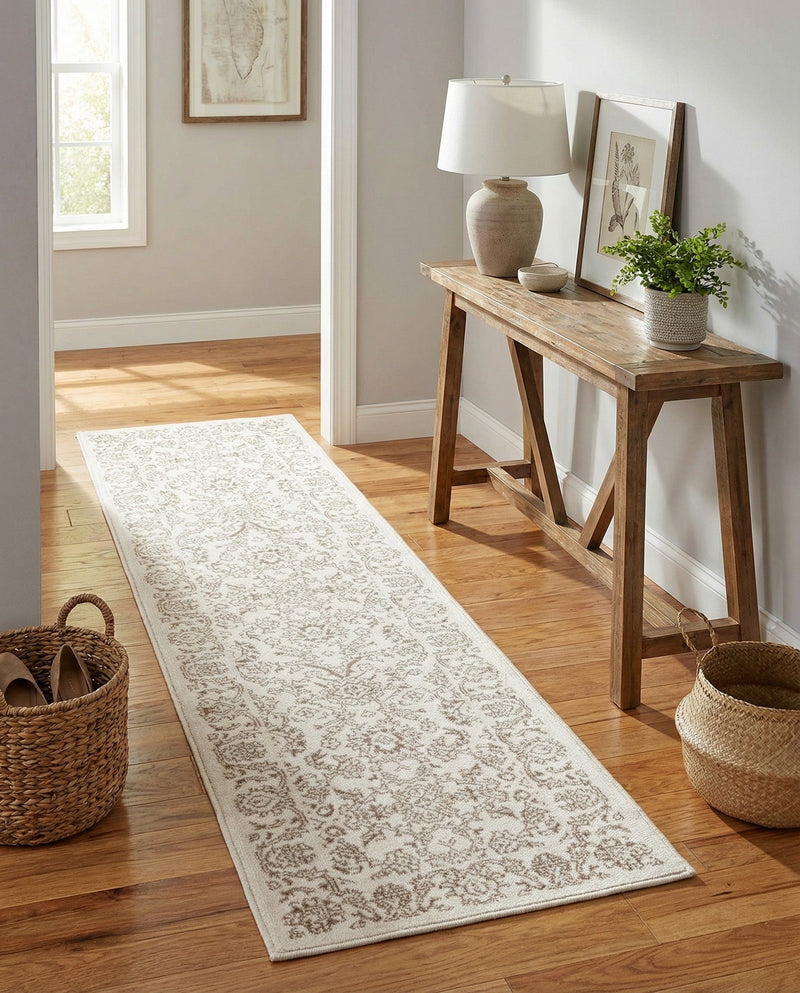 Savannah Elegance Collection Area Rug - Augusta (Ivory) Runner Ivory  lifestyle 78