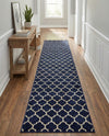 Lattice Gardens Collection Area Rug -  Bloomfield (Dark Blue) Runner Dark Blue  lifestyle 79