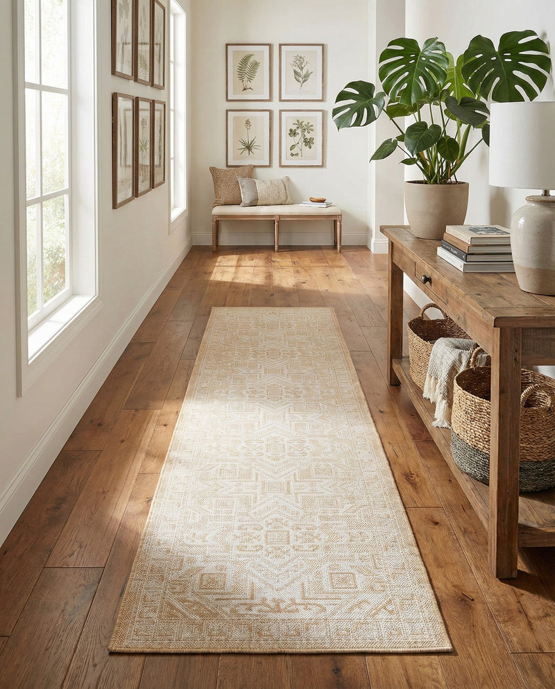 Tribal Terrace Treasures Collection Area Rug - Mayan Marina (Natural) Runner Natural  lifestyle 35