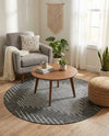 Urban Terrace Collection Area Rug -  Chelsea (Charcoal Gray) Round Charcoal Gray  lifestyle 73