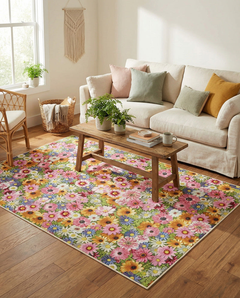 Seaside Blooms Collection Area Rug -  Marseilles Rectangle Multi  lifestyle 30