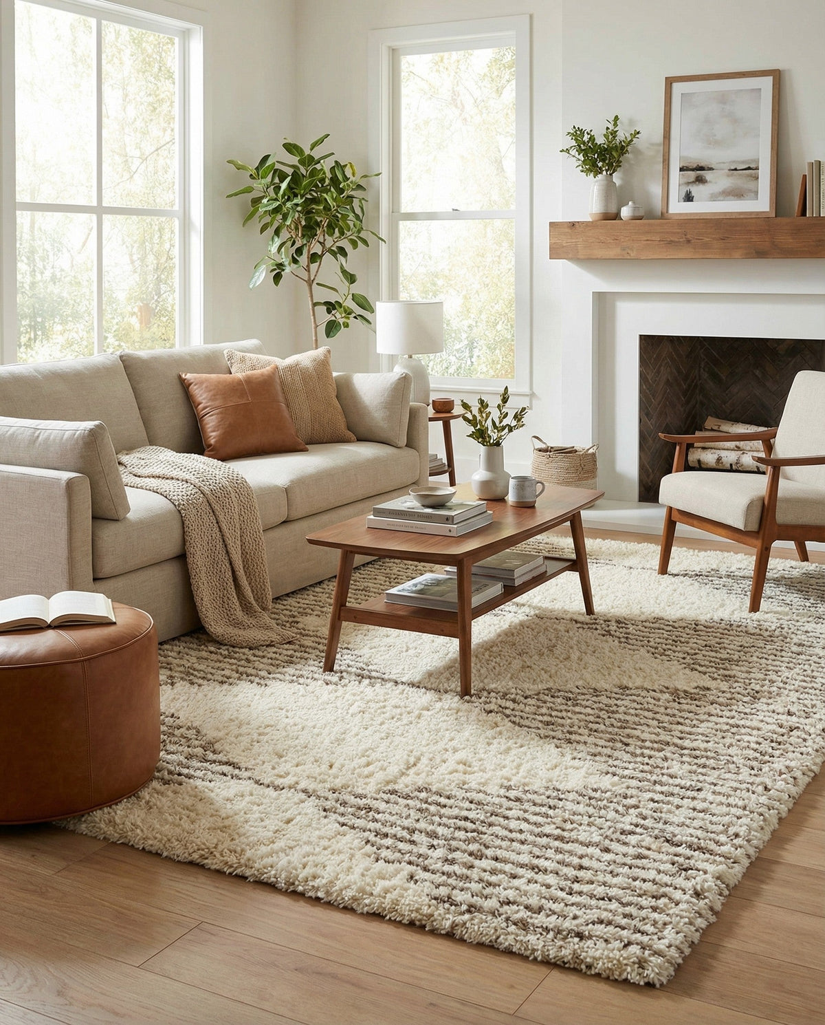 Eternal Plush Oasis Collection Area Rug -  Bliss Rectangle Pearl and Khaki  lifestyle 27