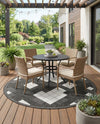 Urban Terrace Collection Area Rug -  Williamsburg Round Black and White  lifestyle 69