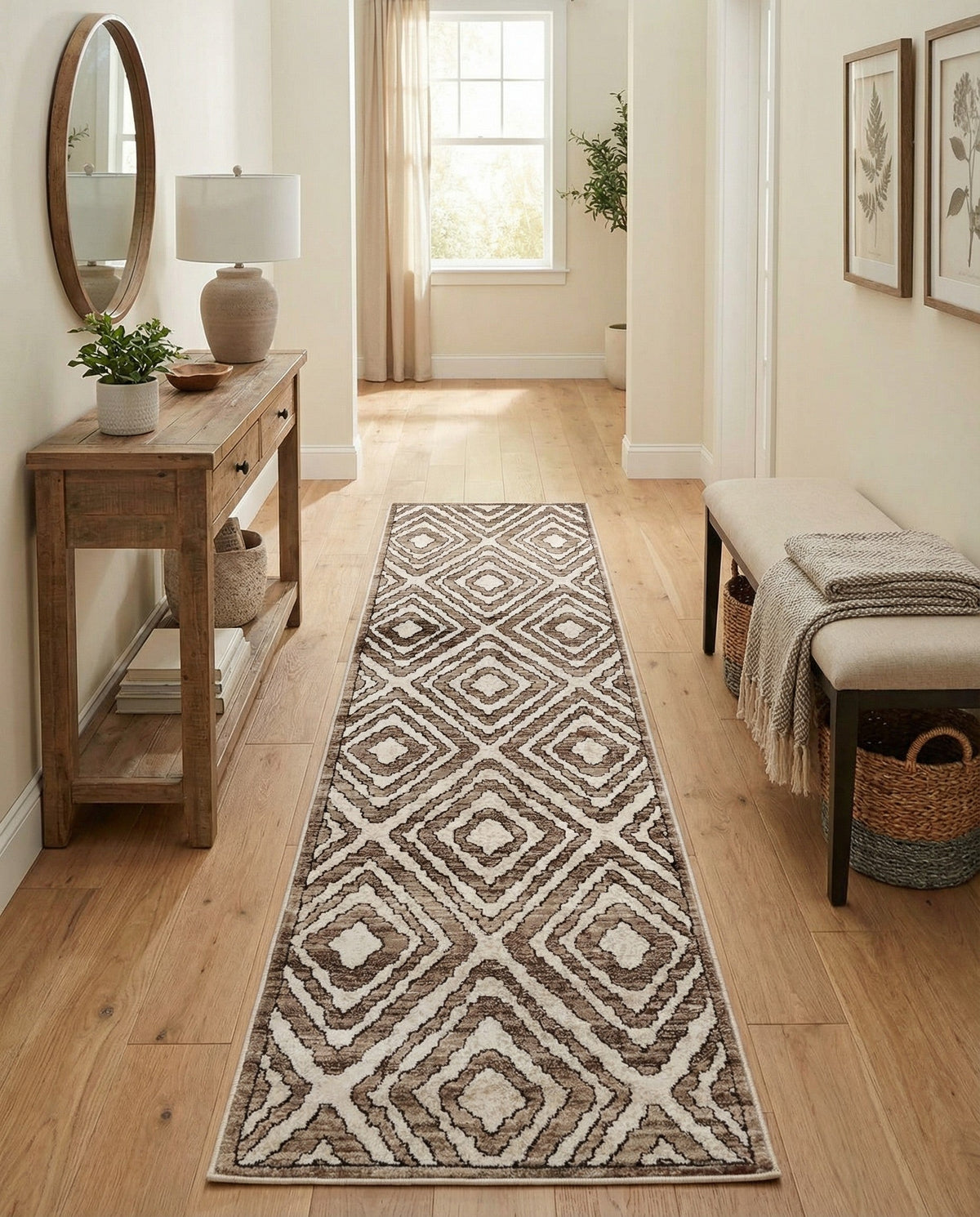 Sanctuary Retreat Collection Area Rug -  Oasis Runner Chocolate Brown  lifestyle 169