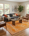 Dover Terrace Collection Area Rug -  Lagoon (Orange) Rectangle Orange  lifestyle 6