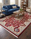 Persian Elegance Collection Area Rug -  Qom Rectangle Burgundy  lifestyle 24