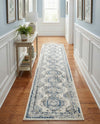 Savannah Elegance Collection Area Rug -  Tybee (Ivory Aqua) Runner Ivory Aqua  lifestyle 67
