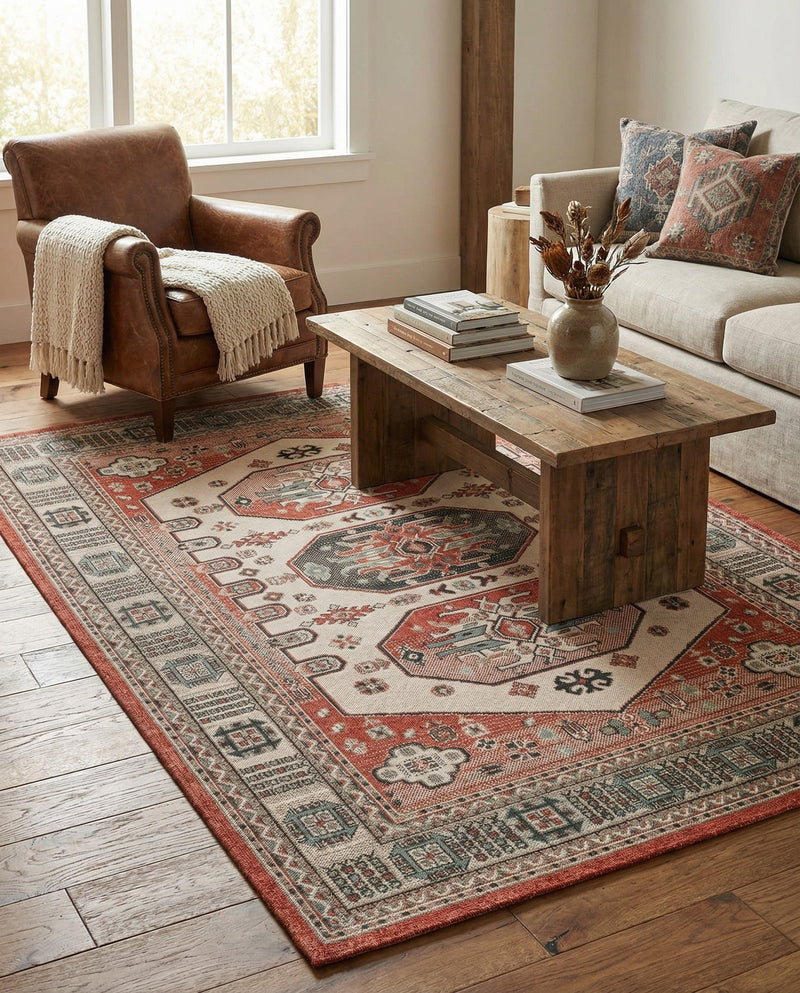 Patio Heritage Collection Area Rug - Veranda Rectangle Multi  lifestyle 14