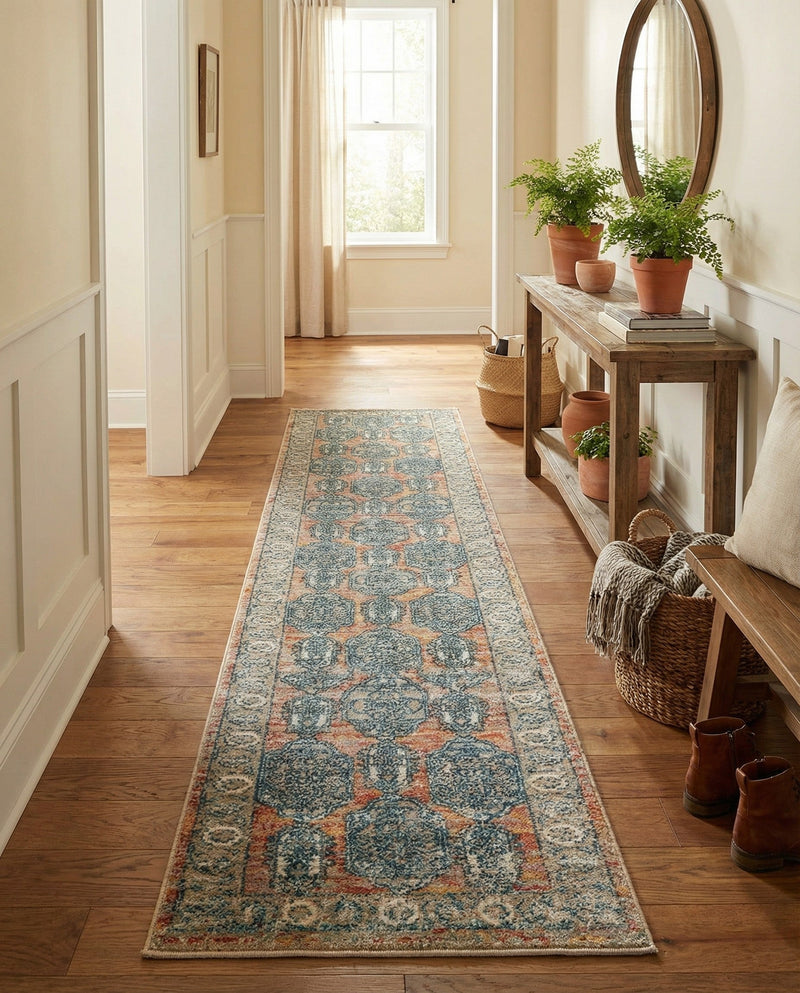 Seville Stripes Collection Area Rug -  Granada (Brick Red) Runner Brick Red  lifestyle 51