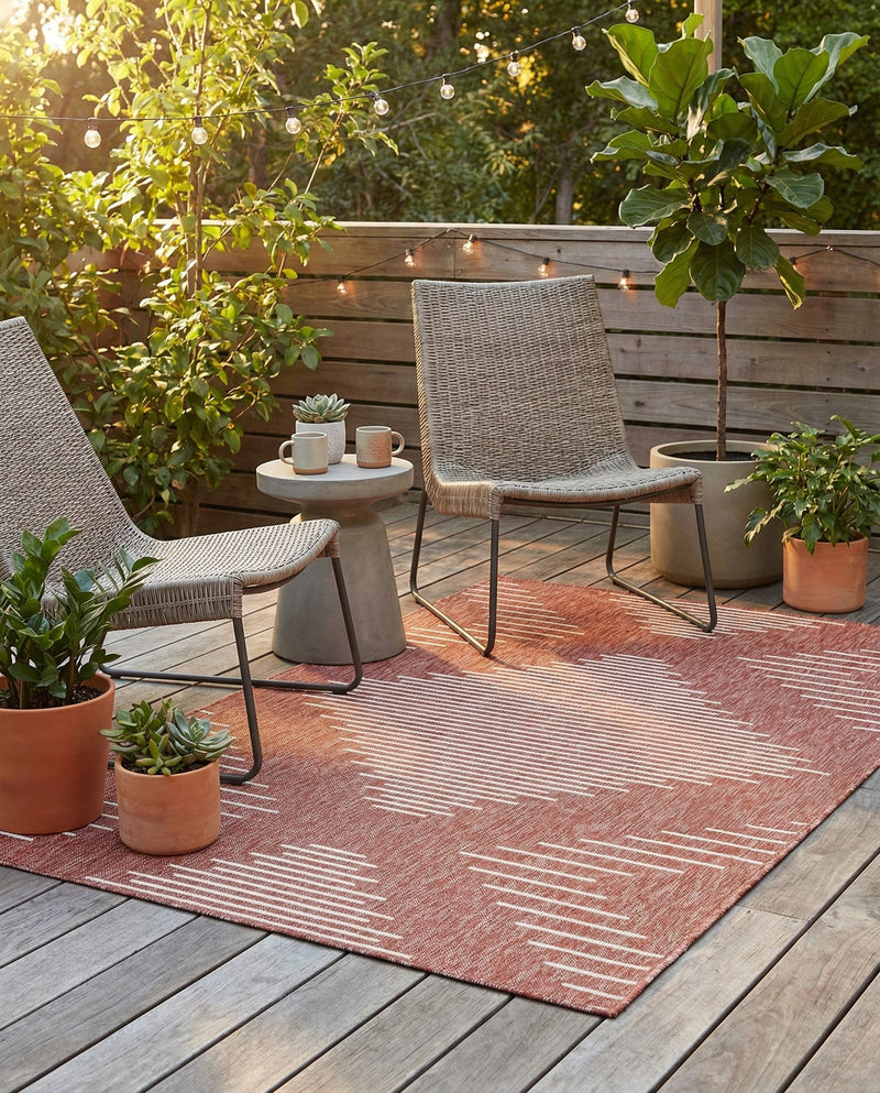 Urban Terrace Collection Area Rug -  Chelsea (Rust Red) Rectangle Rust Red  lifestyle 19
