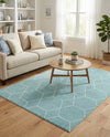 Trellis Mosaic Collection Area Rug - Arborville (Light Blue) Rectangle Light Blue  lifestyle 14