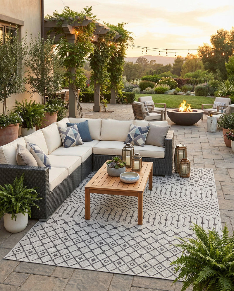 Savannah Pergola Collection Area Rug -  Pergola (Gray) Rectangle Gray  lifestyle 23
