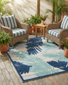 Bahama Breeze Outdoor Collection Area Rug -  CatCay Rectangle Gray Blue  lifestyle 49