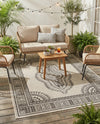 Patio Heritage Collection Area Rug -  Biloxi Rectangle White and Black  lifestyle 11